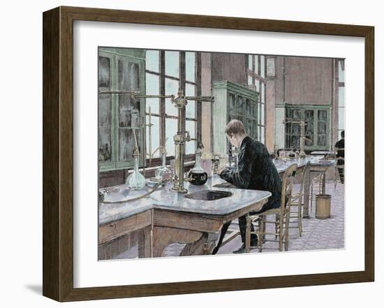 French Chemist and Bacteriologist. Study of Microbes in the Pasteur Institute-Prisma Archivo-Framed Photographic Print