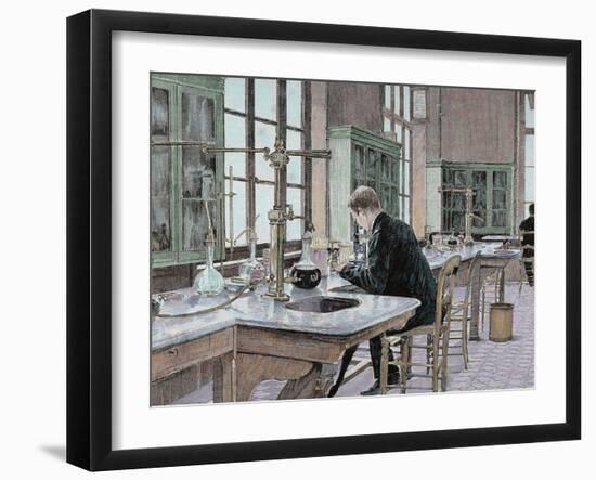 French Chemist and Bacteriologist. Study of Microbes in the Pasteur Institute-Prisma Archivo-Framed Photographic Print