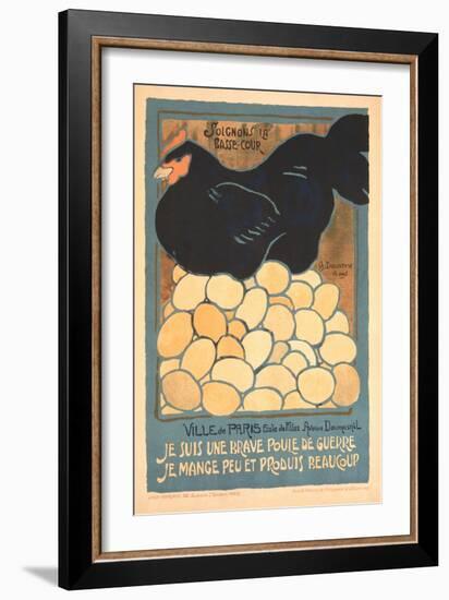 French Chicken with Many Eggs-null-Framed Art Print