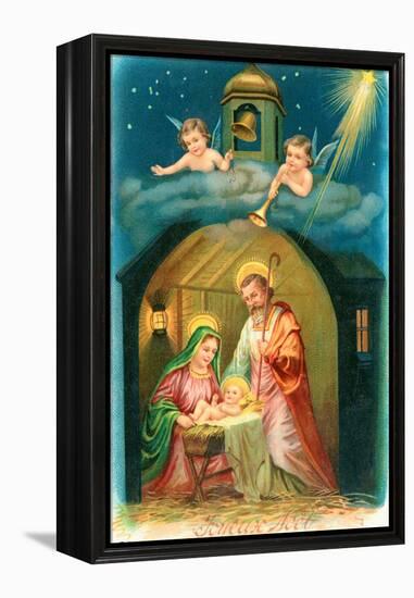 French Christmas Card-null-Framed Premier Image Canvas