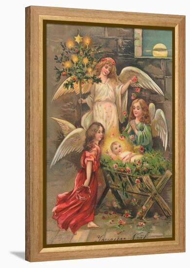 French Christmas Card-null-Framed Premier Image Canvas