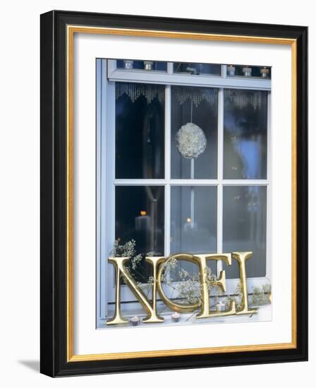 French Christmas Window Decoration-Jean Cazals-Framed Photographic Print