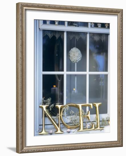 French Christmas Window Decoration-Jean Cazals-Framed Photographic Print