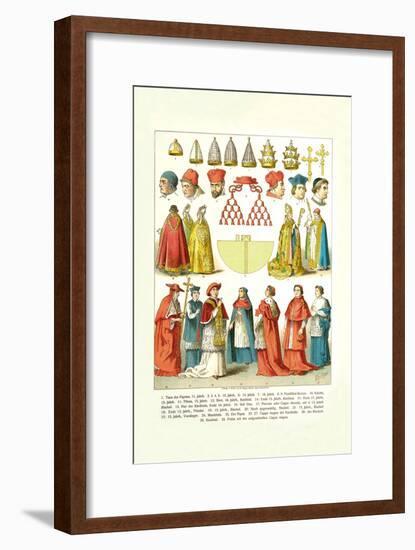 French Clergy Headwear and Vestments-null-Framed Art Print
