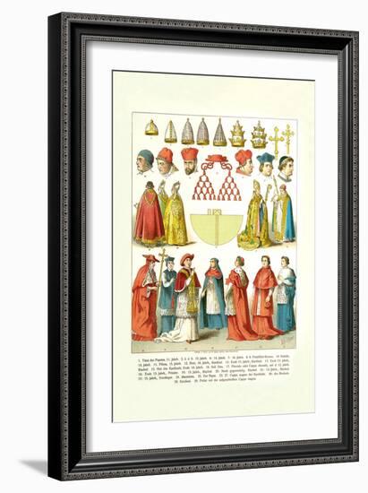 French Clergy Headwear and Vestments-null-Framed Art Print