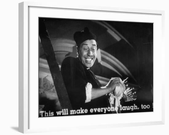 French Comedian Fernandel Performing in the Movie "The Little World of Don Camillo"-null-Framed Photographic Print