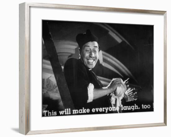 French Comedian Fernandel Performing in the Movie "The Little World of Don Camillo"-null-Framed Photographic Print