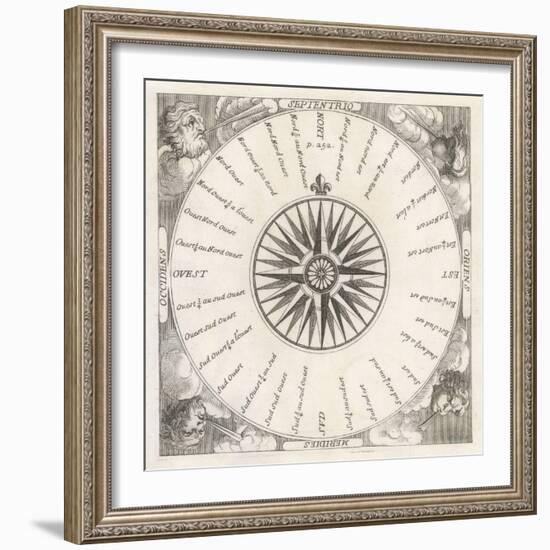 French Compass "Rose" Including the Four Winds-null-Framed Art Print