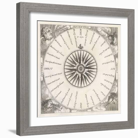 French Compass "Rose" Including the Four Winds-null-Framed Art Print