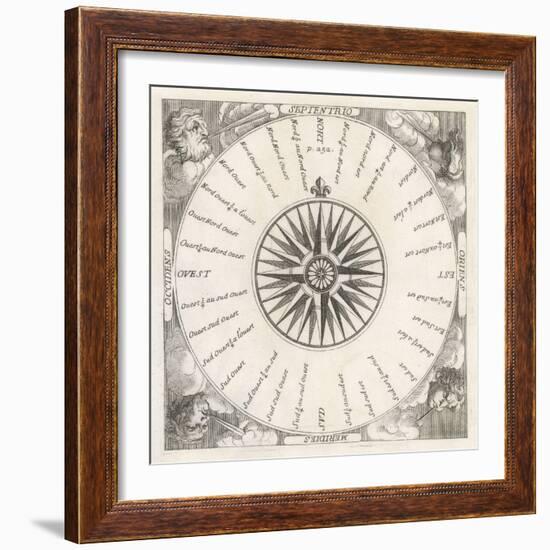 French Compass "Rose" Including the Four Winds-null-Framed Art Print