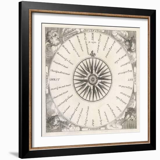 French Compass "Rose" Including the Four Winds-null-Framed Art Print