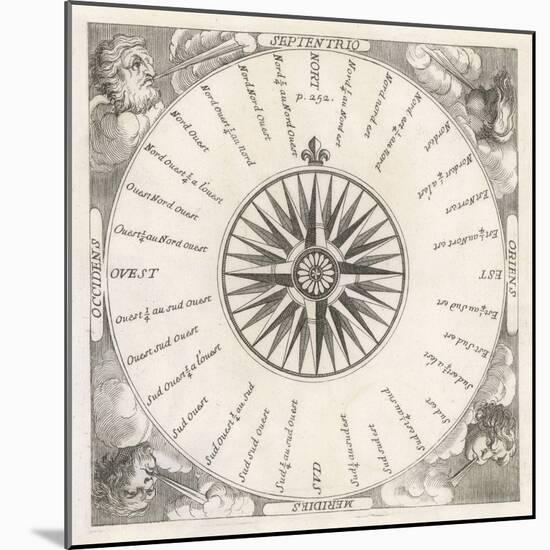 French Compass "Rose" Including the Four Winds-null-Mounted Art Print