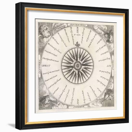 French Compass "Rose" Including the Four Winds-null-Framed Art Print