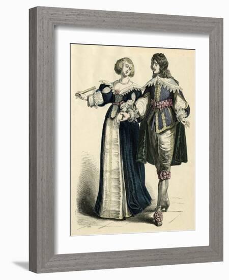 French Couple 1650-null-Framed Art Print