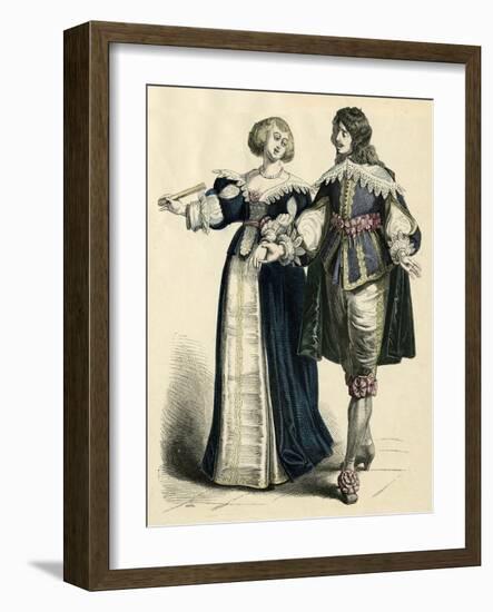 French Couple 1650-null-Framed Art Print