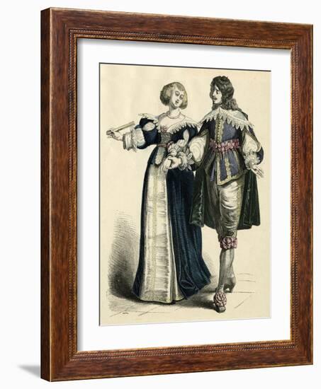 French Couple 1650-null-Framed Art Print