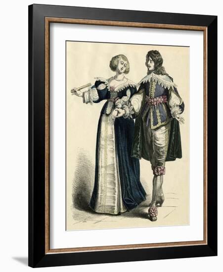 French Couple 1650-null-Framed Art Print