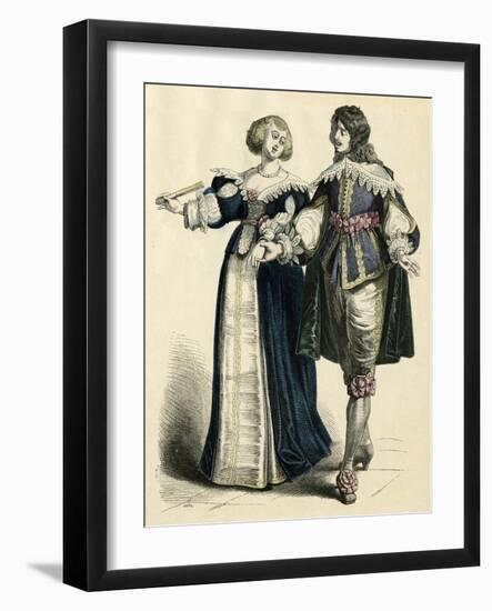 French Couple 1650-null-Framed Art Print