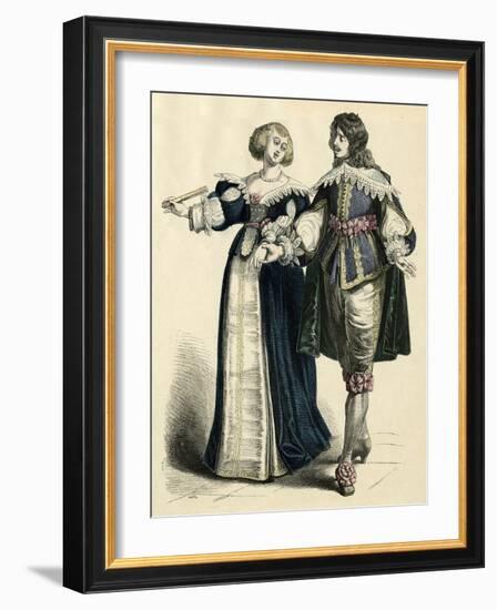 French Couple 1650-null-Framed Art Print