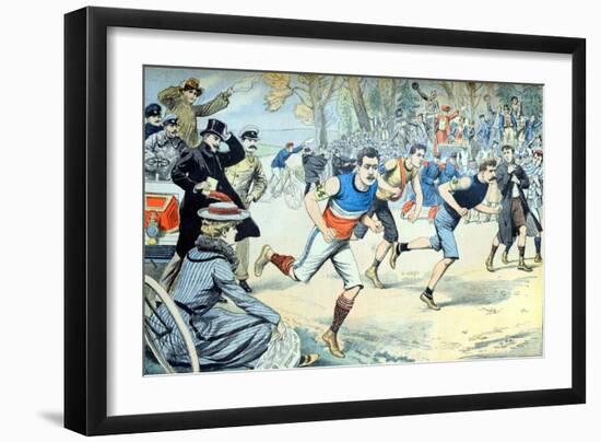 French Cross Country Running Championship (March 1903)-null-Framed Giclee Print