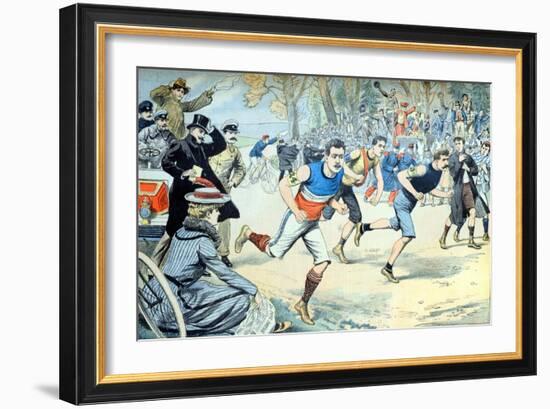 French Cross Country Running Championship (March 1903)-null-Framed Giclee Print