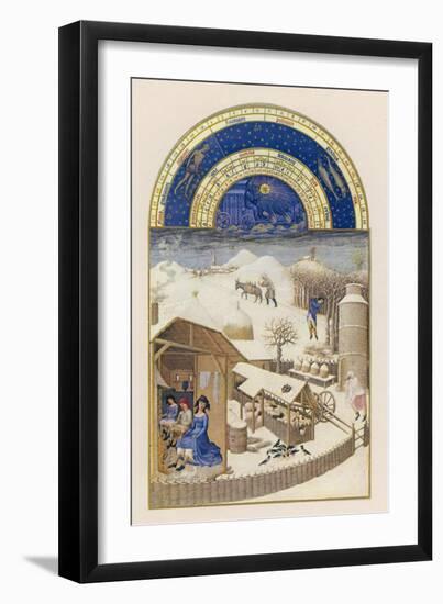 French Farm in Winter-Pol De Limbourg-Framed Art Print