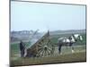 French Farmer Laying Compost on His Field from a Cart Drawn by a Percheron Horse-Loomis Dean-Mounted Photographic Print