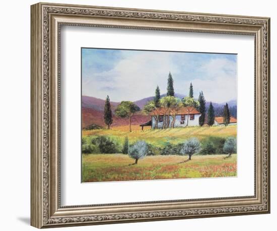 French farmland,  pastel-Margo Starkey-Framed Premium Giclee Print