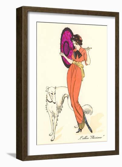 French Fashion, Borzoi-null-Framed Art Print