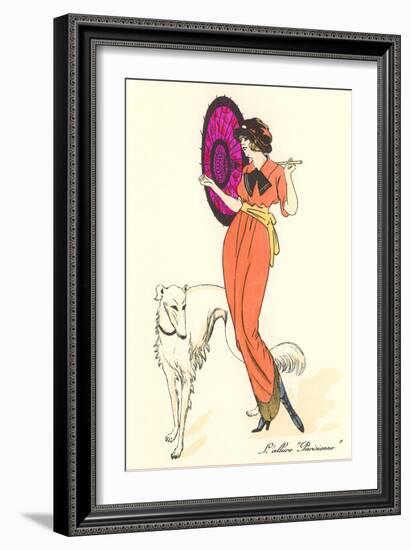 French Fashion, Borzoi-null-Framed Art Print