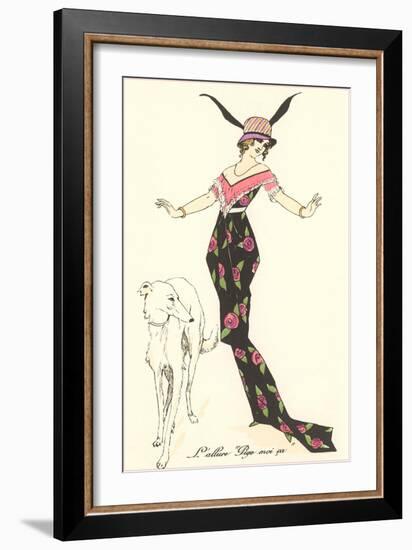 French Fashion, Borzoi-null-Framed Art Print