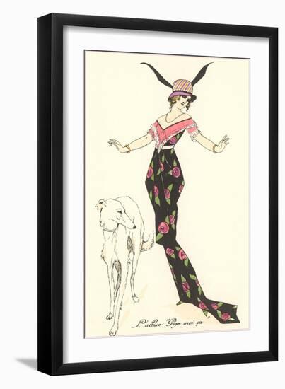 French Fashion, Borzoi-null-Framed Art Print