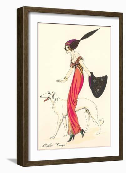 French Fashion, Borzoi-null-Framed Art Print