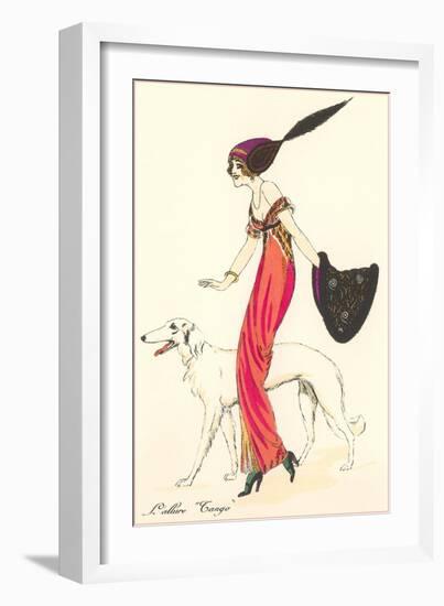 French Fashion, Borzoi-null-Framed Art Print