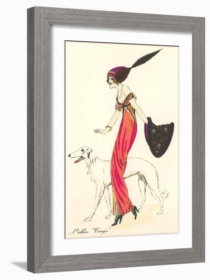 French Fashion, Borzoi-null-Framed Premium Giclee Print