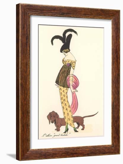 French Fashion, Dachshund-null-Framed Premium Giclee Print