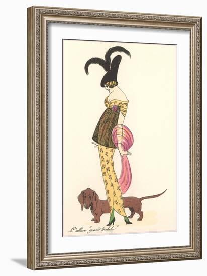 French Fashion, Dachshund-null-Framed Art Print