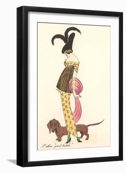 French Fashion, Dachshund-null-Framed Art Print