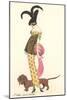 French Fashion, Dachshund-null-Mounted Art Print