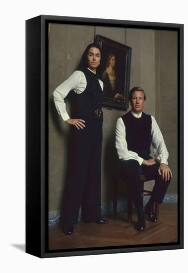 French Fashion Designer Bernard Lanvin and His Wife, Meryl, Louvre, Paris, France, 1968-Bill Ray-Framed Premier Image Canvas