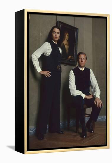 French Fashion Designer Bernard Lanvin and His Wife, Meryl, Louvre, Paris, France, 1968-Bill Ray-Framed Premier Image Canvas