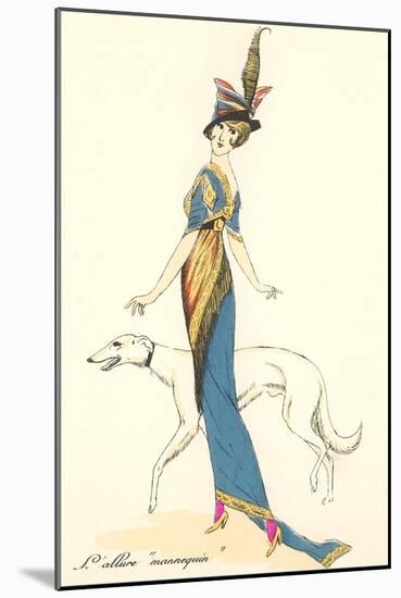 French Fashion, Greyhound-null-Mounted Art Print