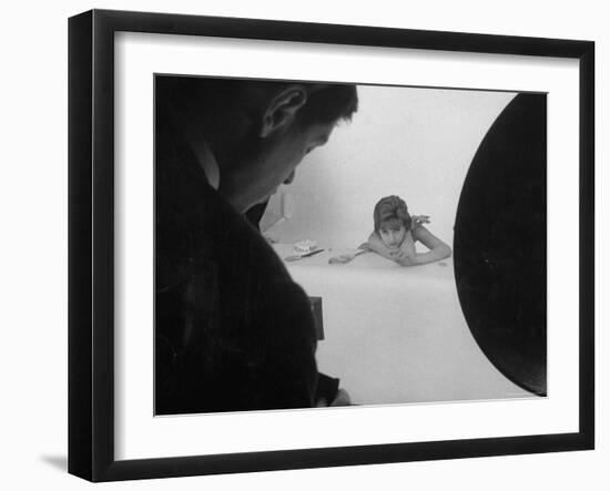 French Fashion Model Marie Helene Arnaud Posing For an Advertisement-Loomis Dean-Framed Photographic Print