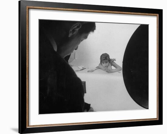 French Fashion Model Marie Helene Arnaud Posing For an Advertisement-Loomis Dean-Framed Photographic Print