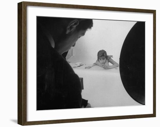 French Fashion Model Marie Helene Arnaud Posing For an Advertisement-Loomis Dean-Framed Photographic Print