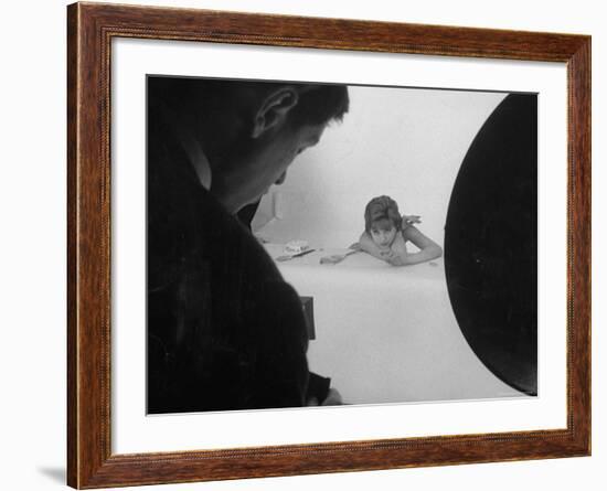 French Fashion Model Marie Helene Arnaud Posing For an Advertisement-Loomis Dean-Framed Photographic Print