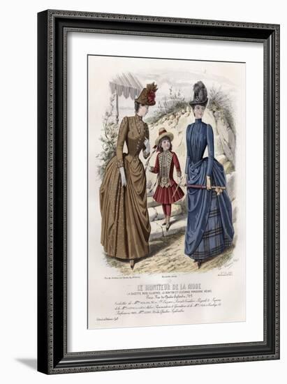 French Fashion Plate, Late 19th Century-null-Framed Giclee Print