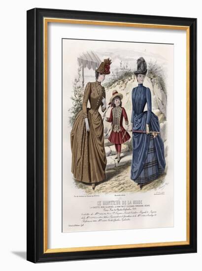 French Fashion Plate, Late 19th Century-null-Framed Giclee Print