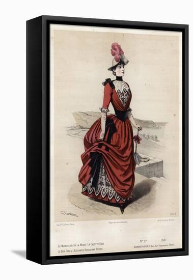 French Fashion Plate, Late 19th Century-null-Framed Premier Image Canvas