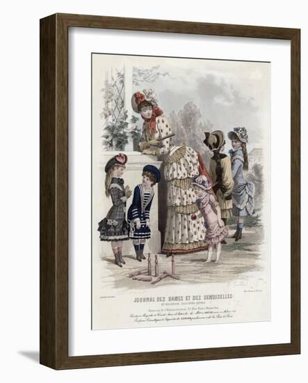 French Fashion Plate, Late 19th Century-null-Framed Giclee Print